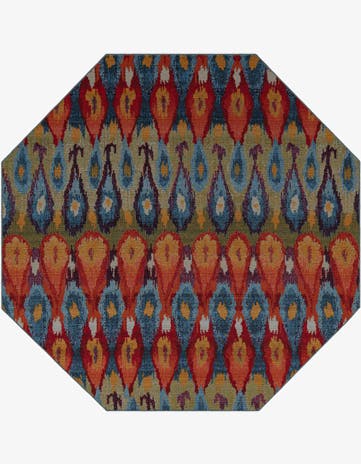 7' 10 x 7' 10 Easy-Clean Modern Indoor / Outdoor Octagon Rug