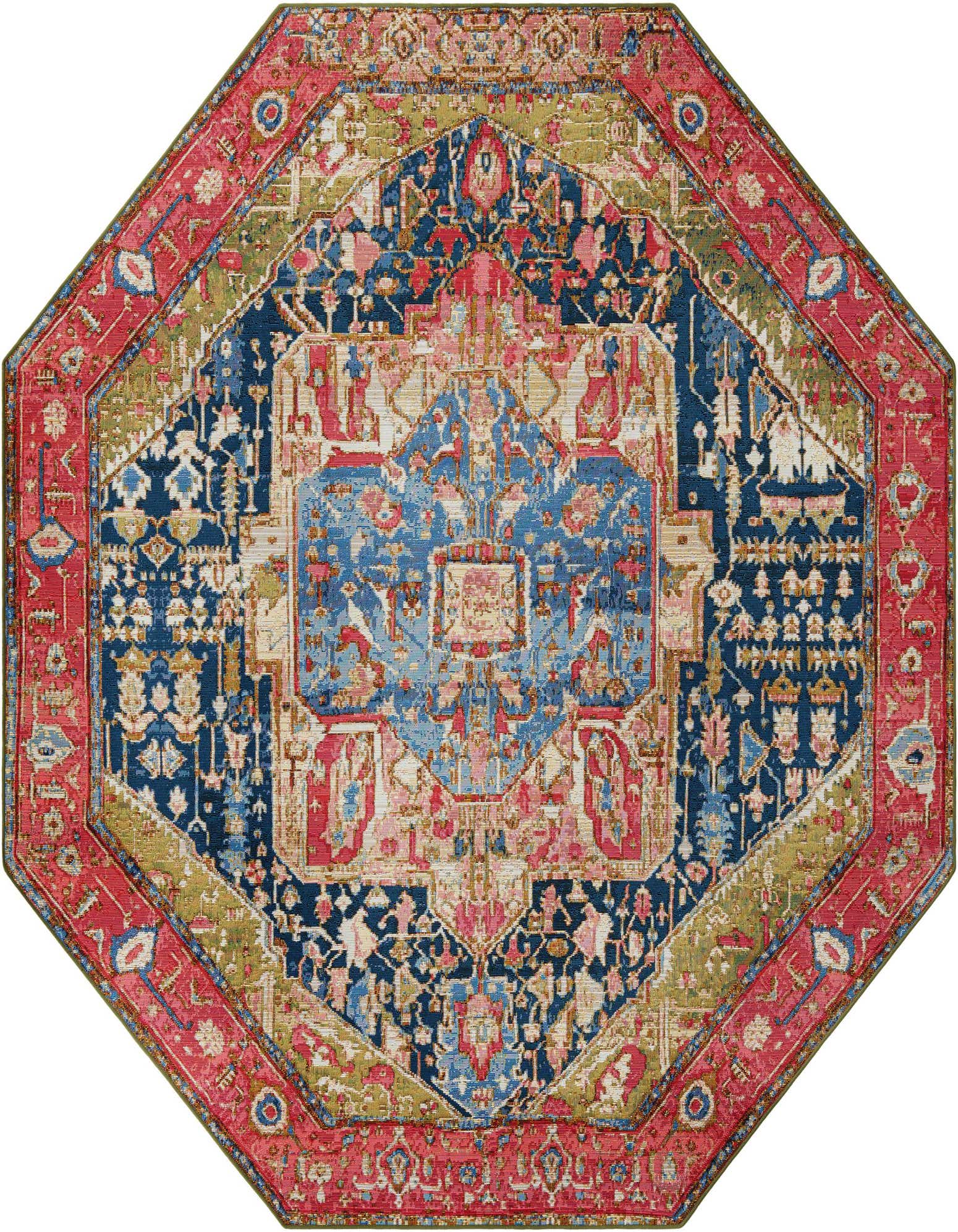 Primary image 7' 10 x 7' 10  Washable Traditional Indoor / Outdoor Octagon Rug