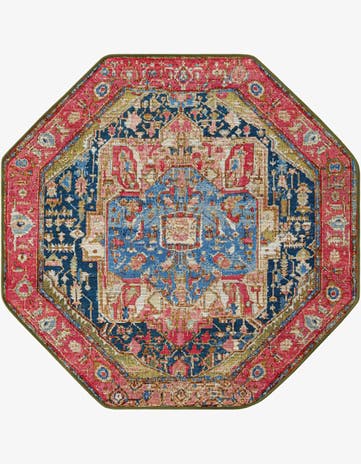 4' x 4' Easy-Clean Traditional Indoor / Outdoor Octagon Rug