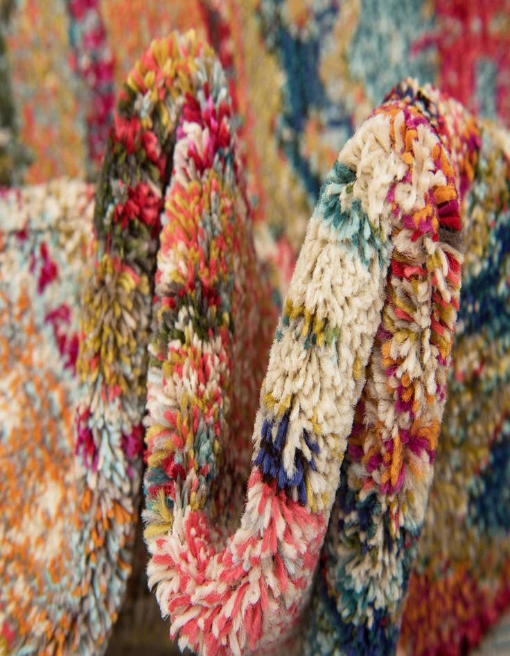 Detail image of 5' x 5'  Washable Santa Fe Octagon Rug