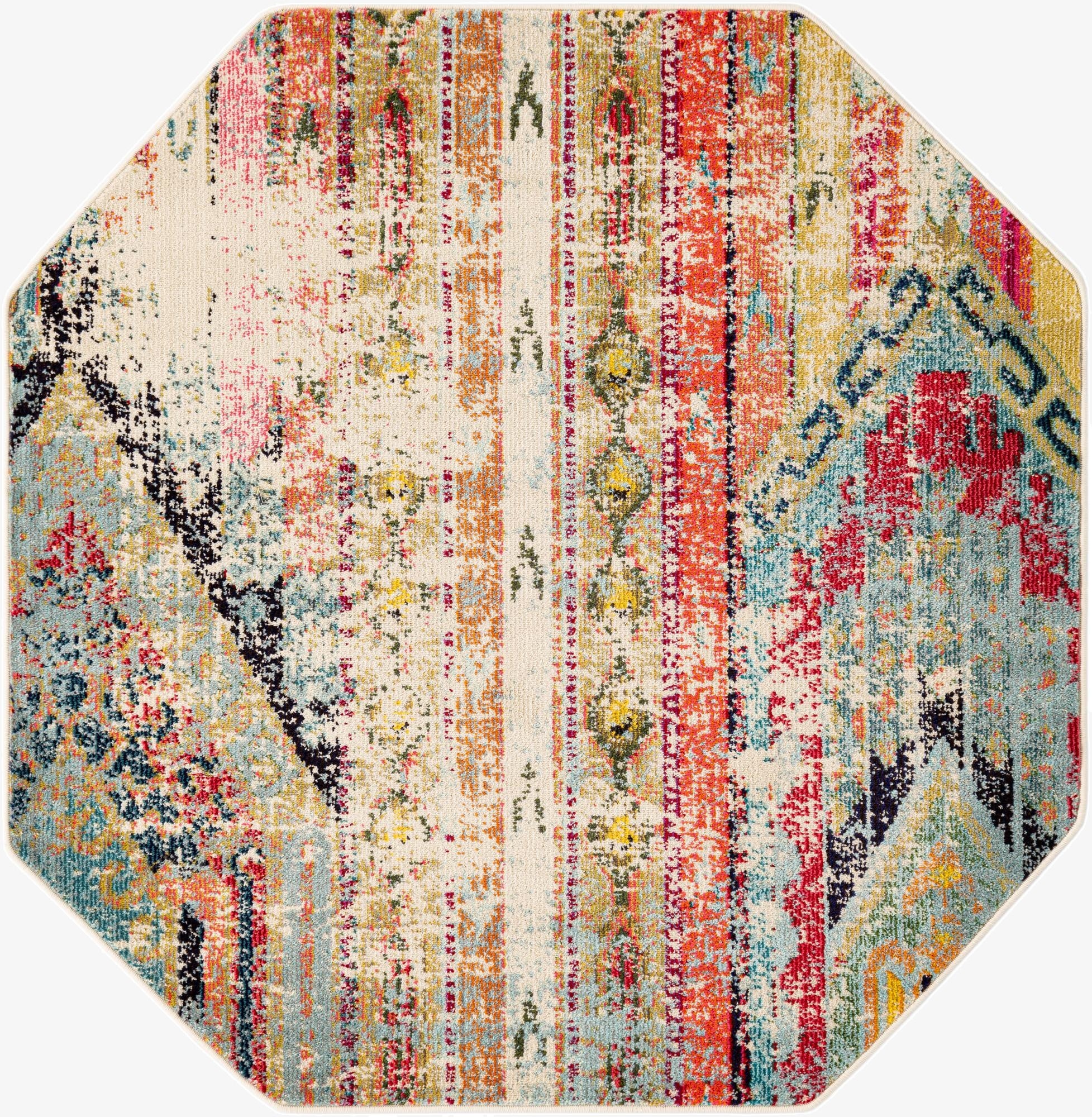 Primary image 5' x 5'  Washable Santa Fe Octagon Rug