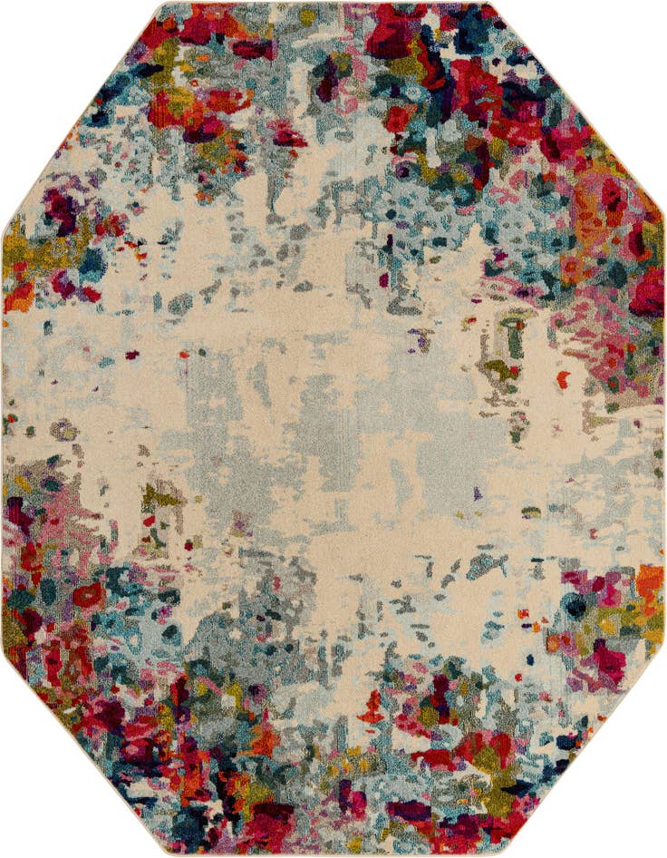 Detail image of 8' x 8' Washable Spectrum Octagon Rug
