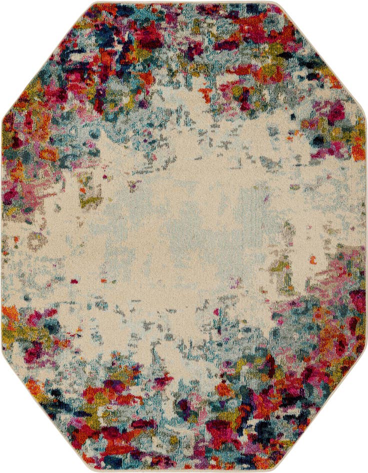 Detail image of 5' x 5' Washable Spectrum Octagon Rug
