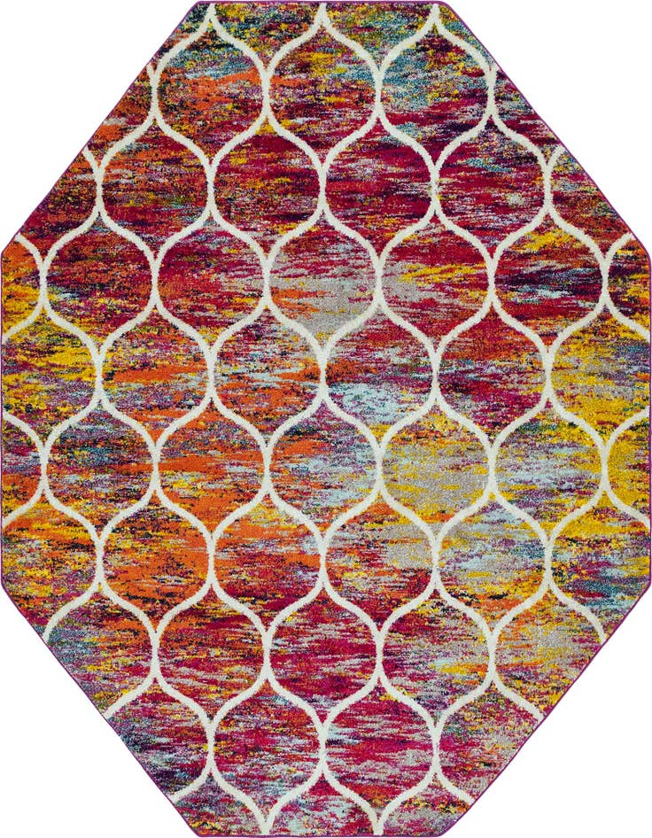 Detail image of 5' 3 x 5' 3 Trellis Frieze Octagon Rug