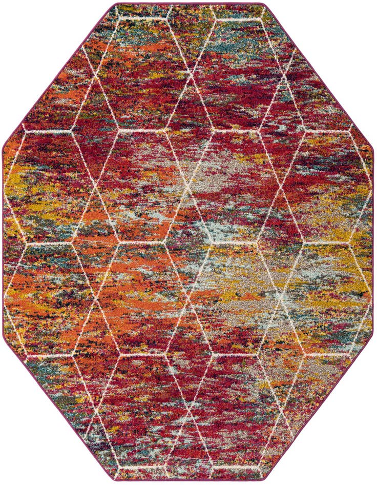 Detail image of 7' x 7' Trellis Frieze Octagon Rug