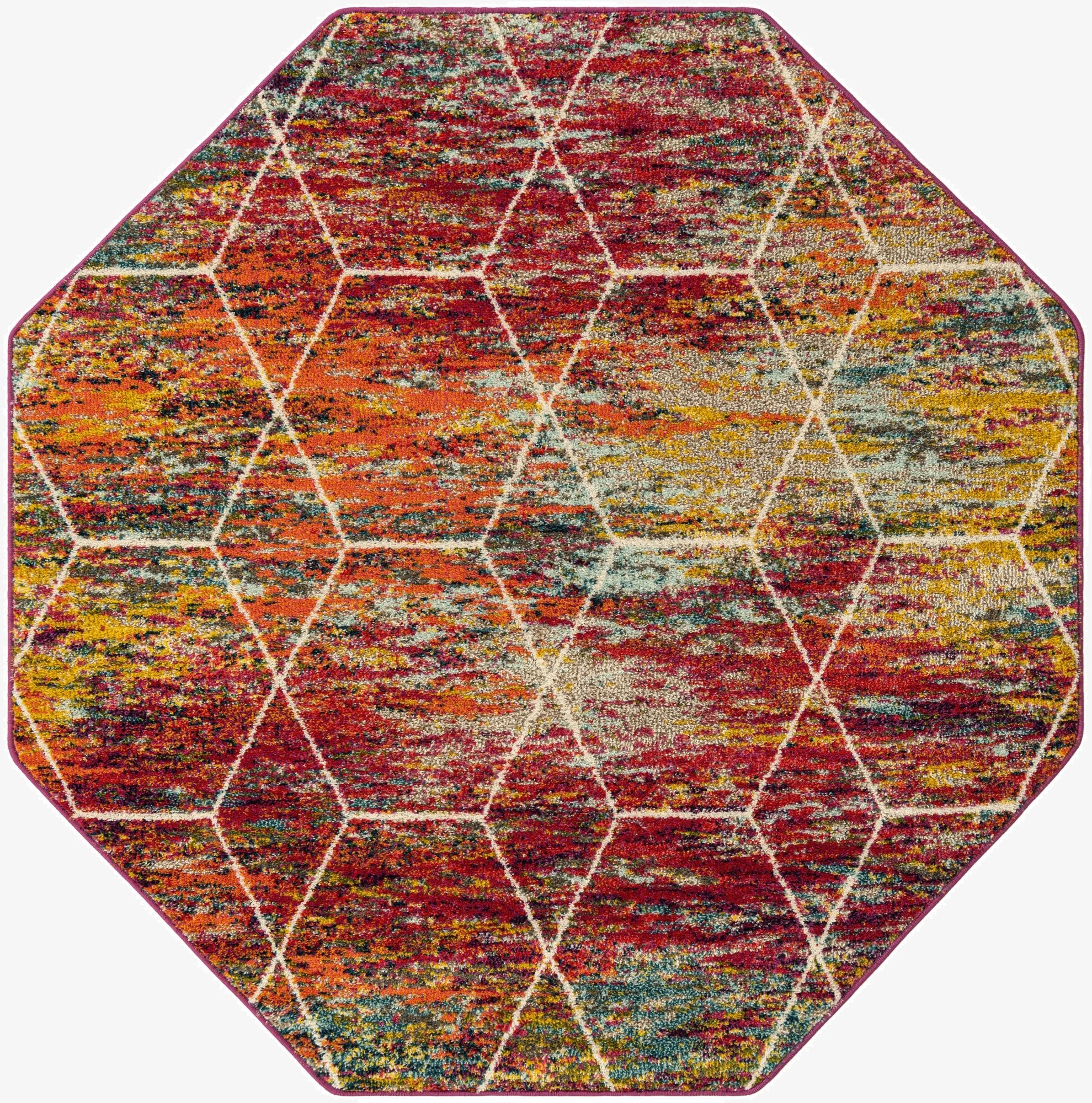 6' x 6' Trellis Frieze Octagon Rug