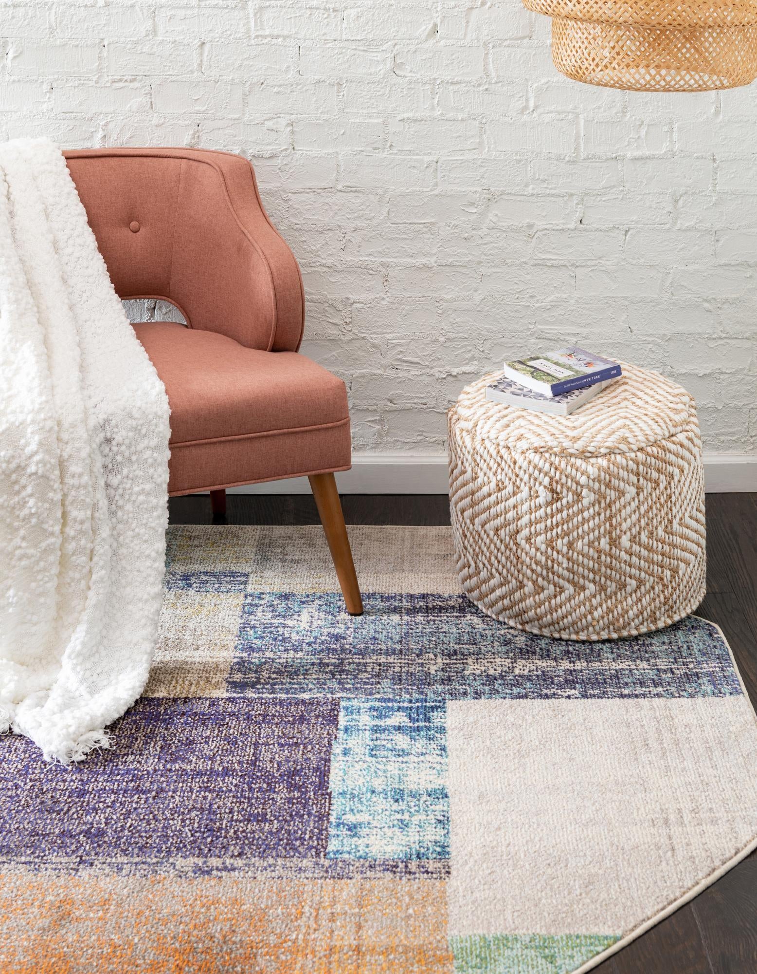 7' 10 x 7' 10 Washable Vivid Octagon Rug
