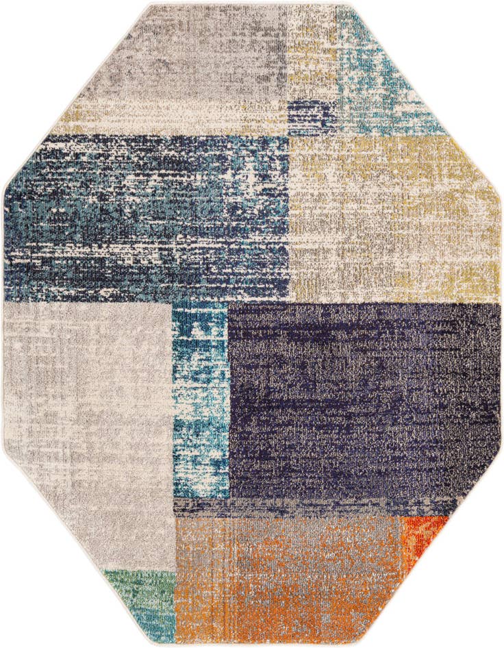 Detail image of 5' 3 x 5' 3 Washable Vivid Octagon Rug