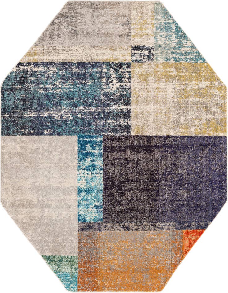 Detail image of 7' 10 x 7' 10 Washable Vivid Octagon Rug