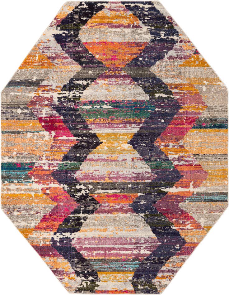 Detail image of 7' 10 x 7' 10 Washable Vivid Octagon Rug