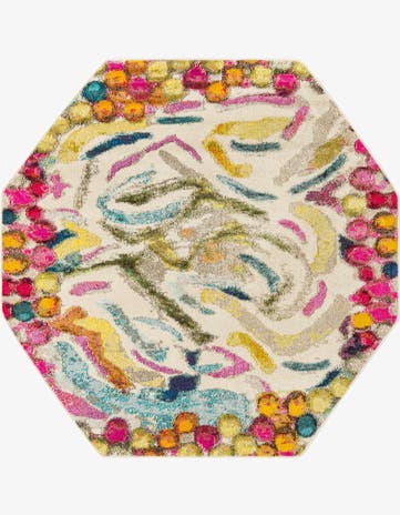 Washable Vivid Octagon Rug