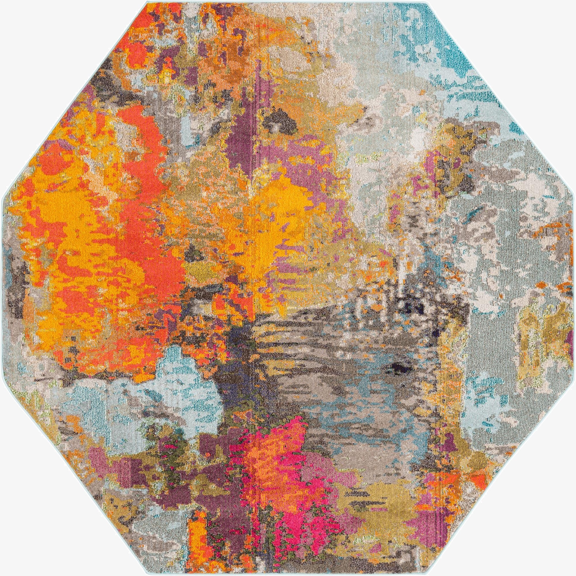 7' 10 x 7' 10  Washable Vivid Octagon Rug