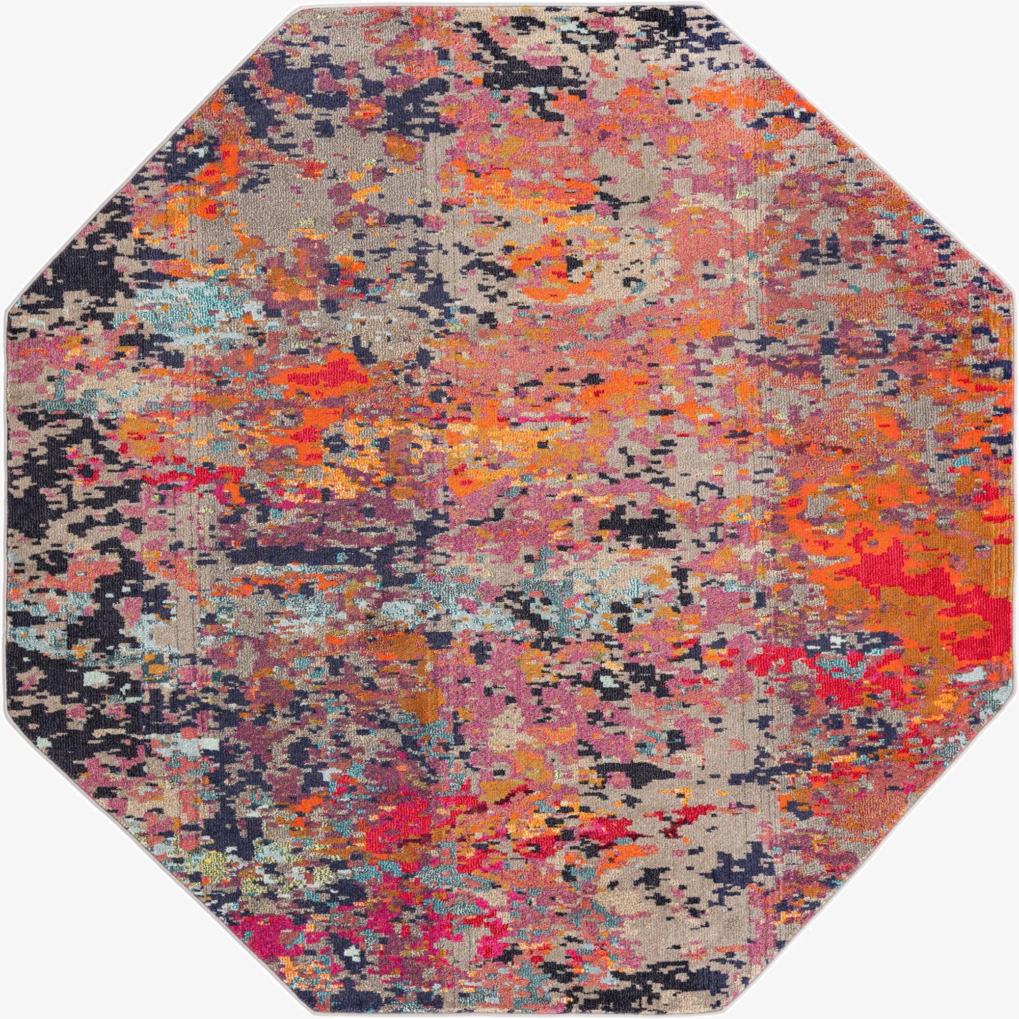 7' 10 x 7' 10  Washable Vivid Octagon Rug