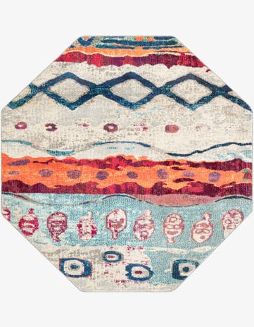 Washable Vivid Octagon Rug