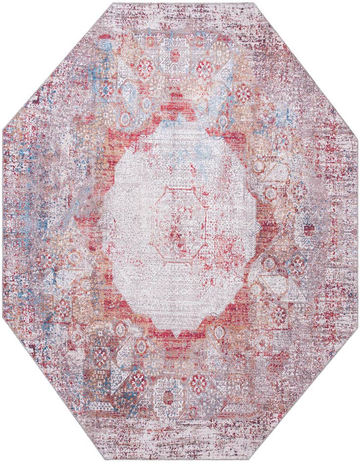 Detail image of 7' 10 x 7' 10 Washable Yara Octagon Rug
