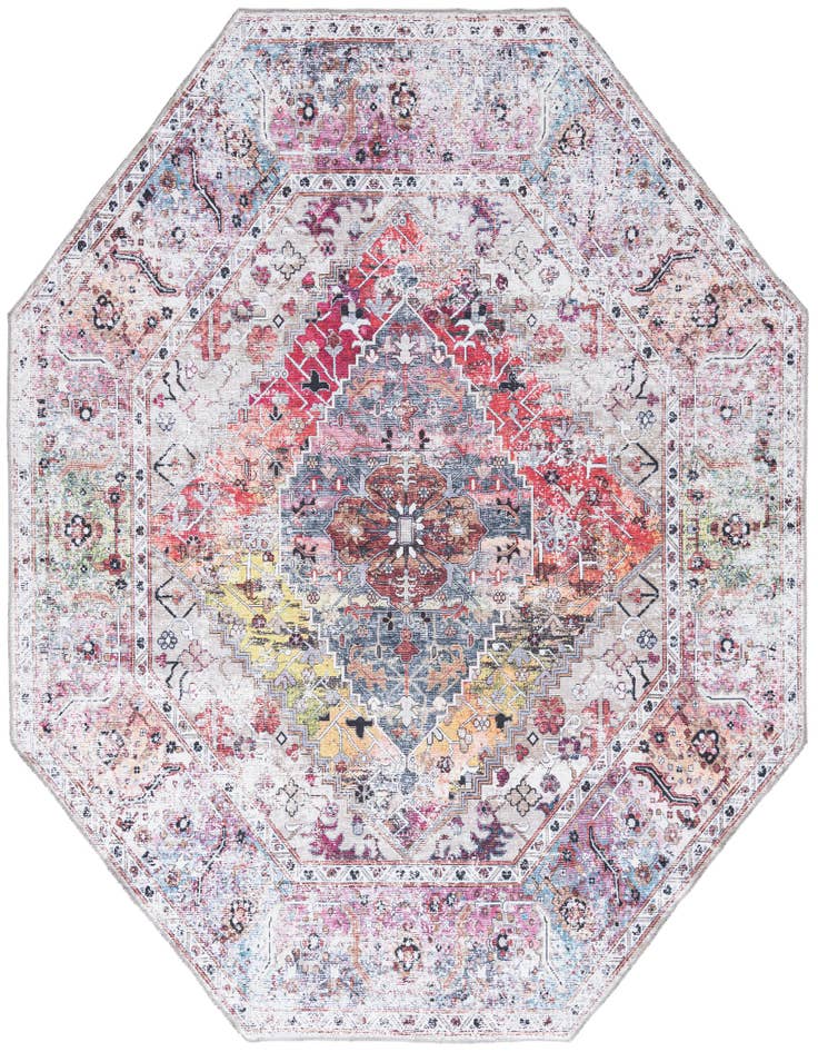 Detail image of 7' 10 x 7' 10 Washable Yara Octagon Rug