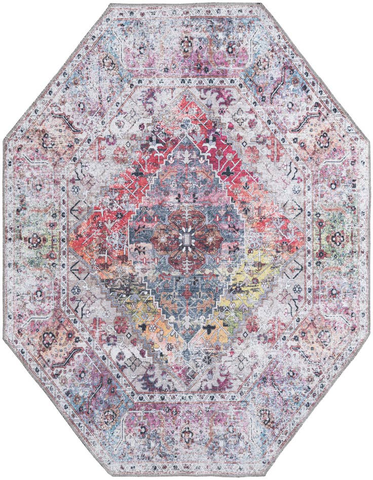 Detail image of 5' x 5' Washable Yara Octagon Rug