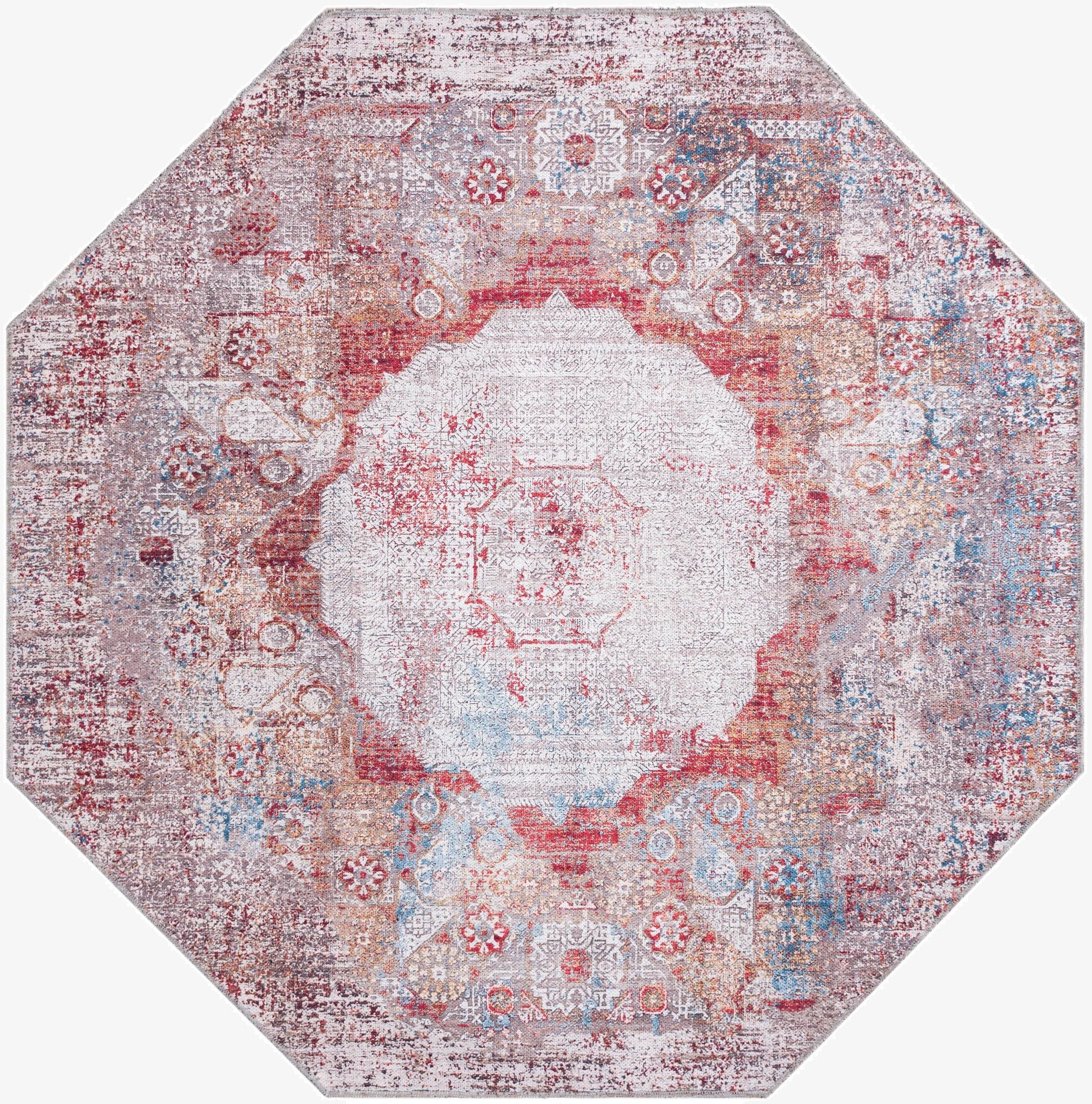 Primary image 5' x 5'  Washable Yara Octagon Rug