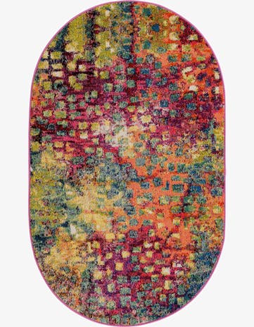 3' 3 x 5' 3 Washable Barcelona Oval Rug