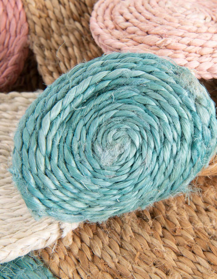Detail image of 5' 1 x 8' Braided Jute Oval Rug