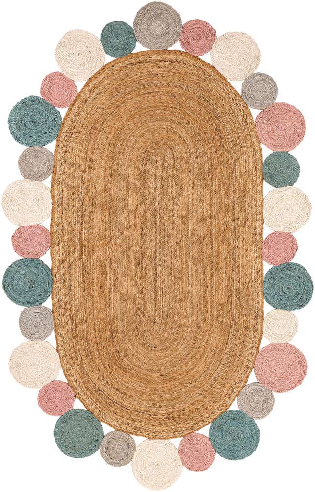 5' 1 x 8' Braided Jute Oval Rug