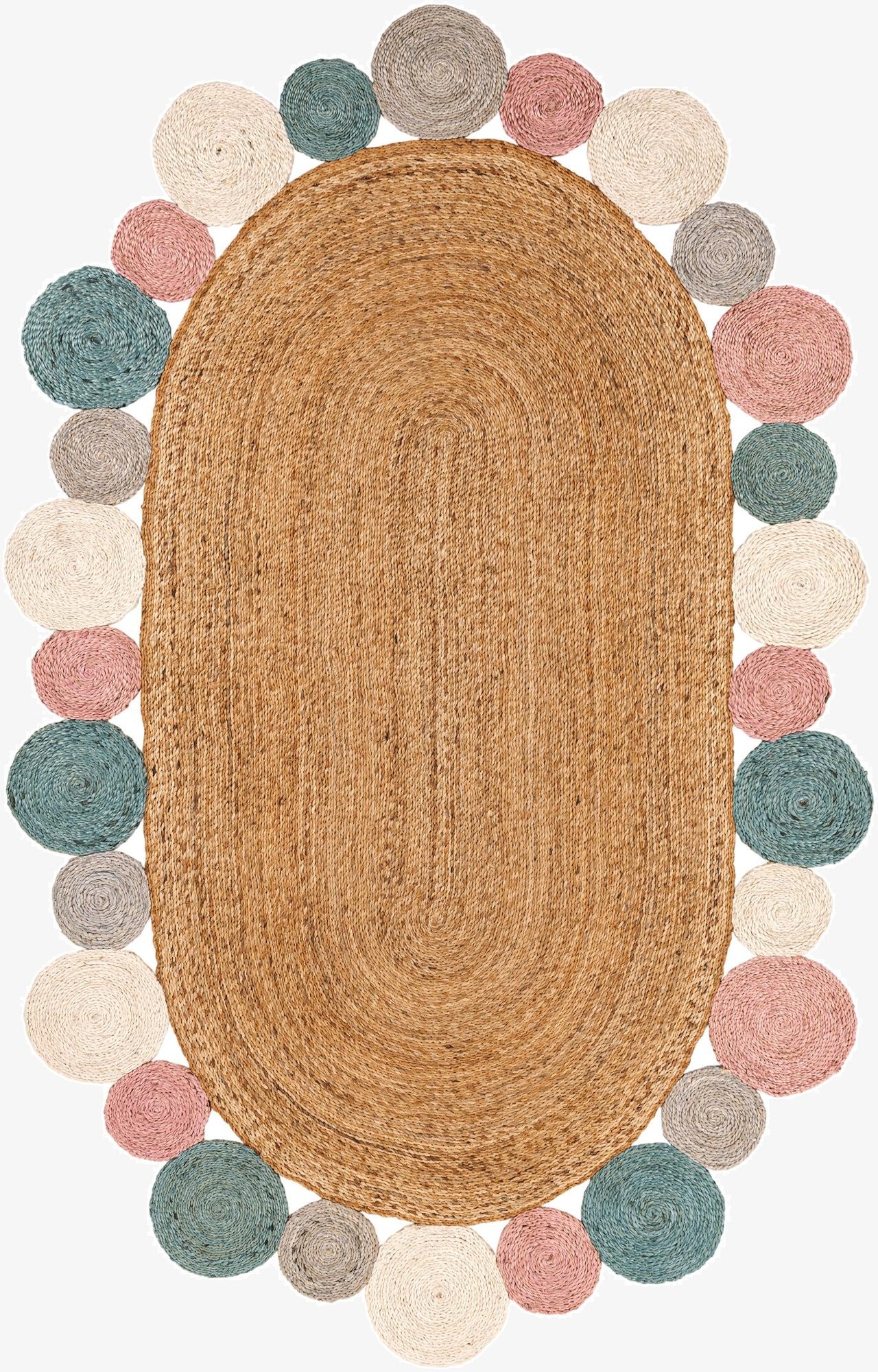 5' 1 x 8' Braided Jute Oval Rug