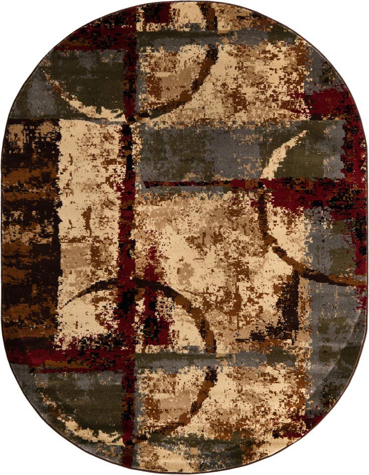 Detail image of 5' 3 x 8' Coffee Shop Oval Rug