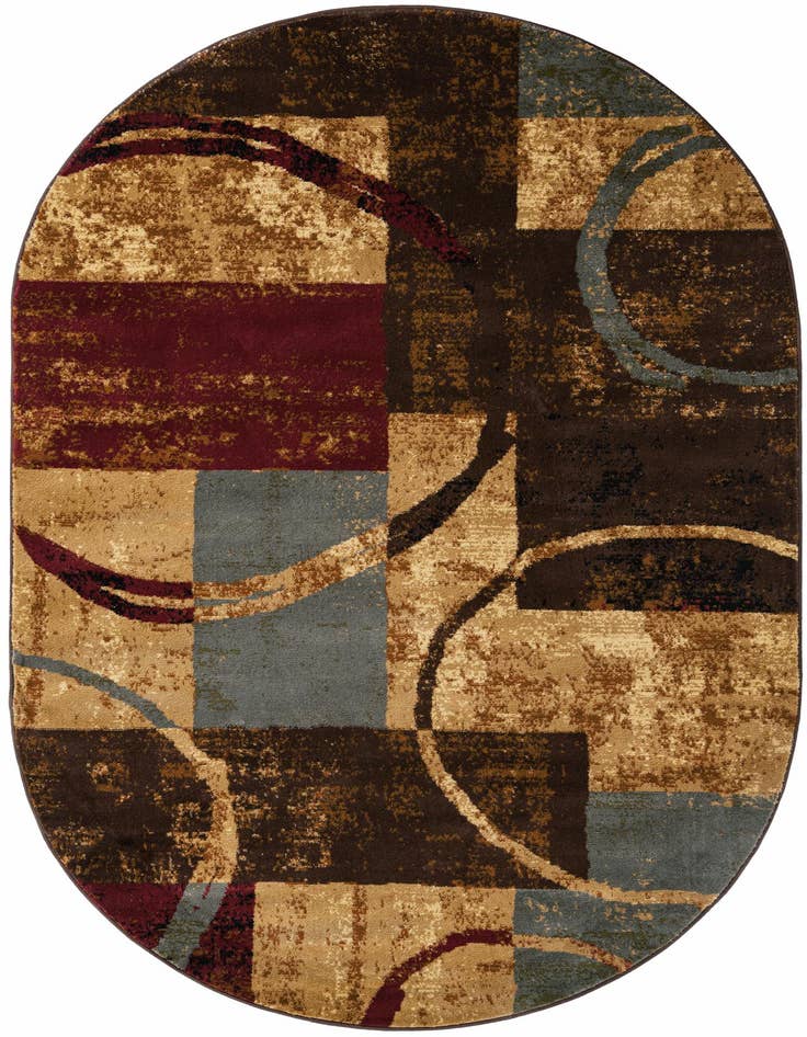 Detail image of 5' 3 x 8' Coffee Shop Oval Rug