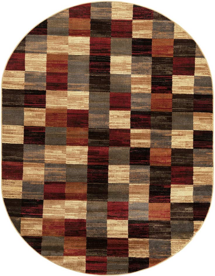 Detail image of 6' 1 x 9' Coffee Shop Oval Rug