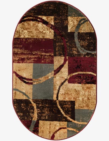 3' 1 x 5' 3 Coffee Shop Oval Rug