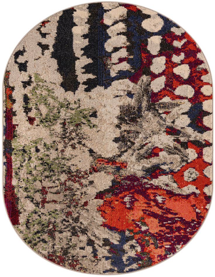 Detail image of 4' 1 x 6' 1 Washable Haerfest Oval Rug