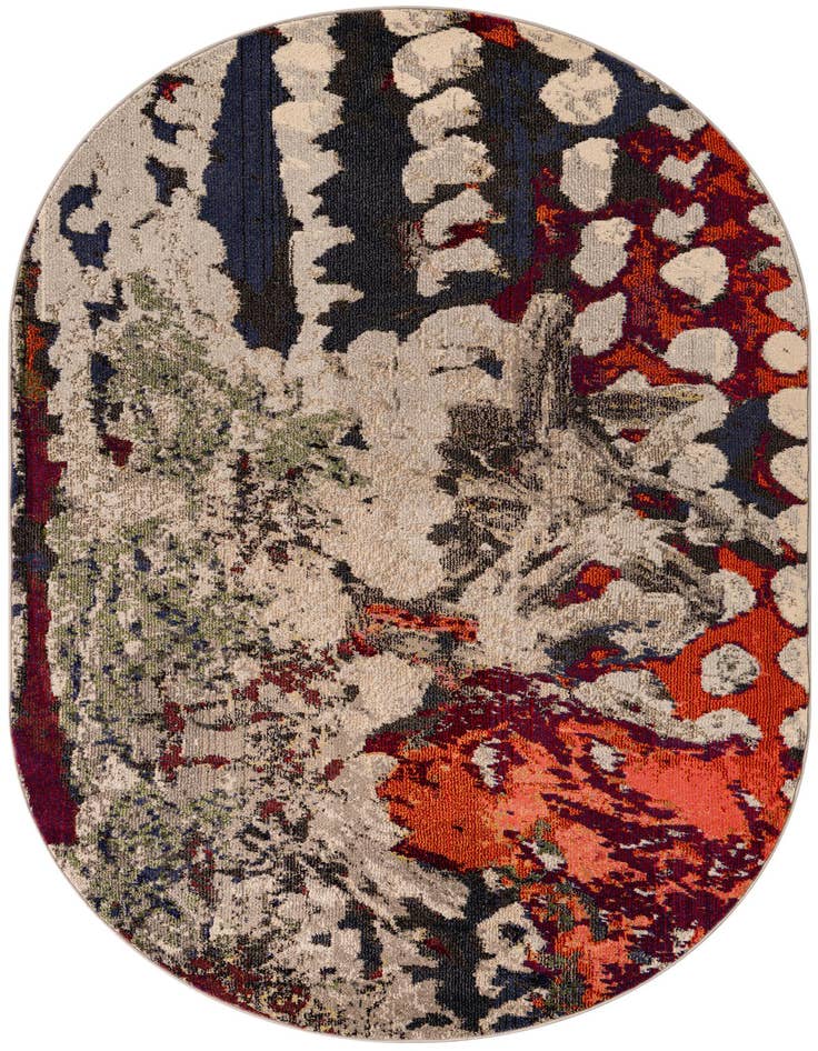 Detail image of 5' 3 x 7' 10 Washable Haerfest Oval Rug