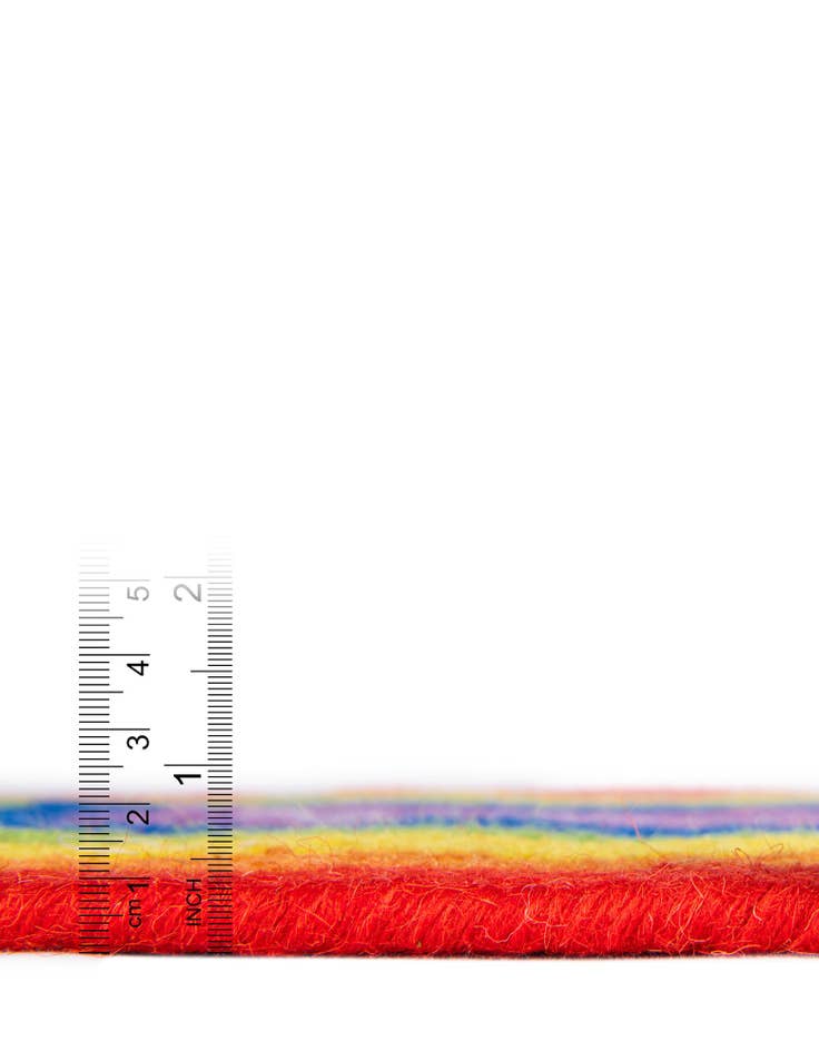 Detail image of 5' 1 x 8' Handmade Hand Braided Rainbow Wool Oval Rug