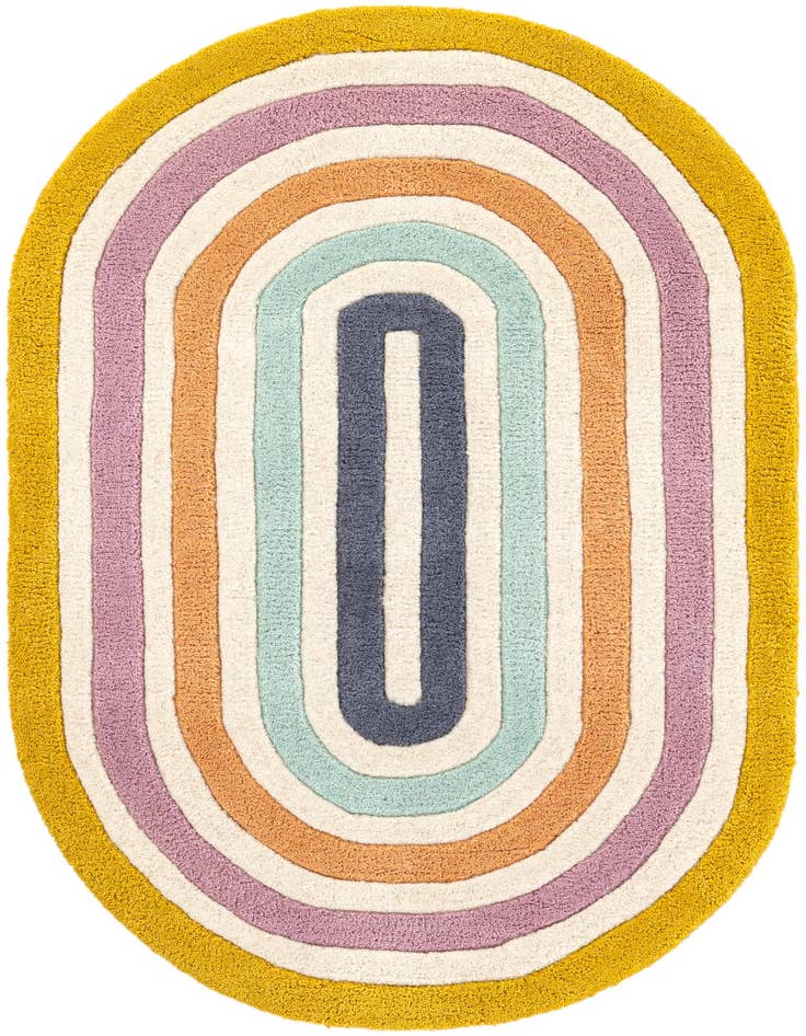 Detail image of 2' x 3' 1 Hand Tufted Wool Oval Rug
