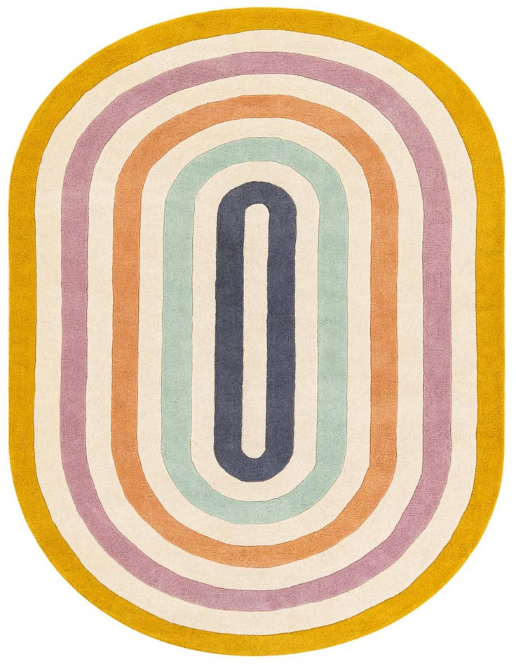 Detail image of 5' 1 x 8' Hand Tufted Wool Oval Rug