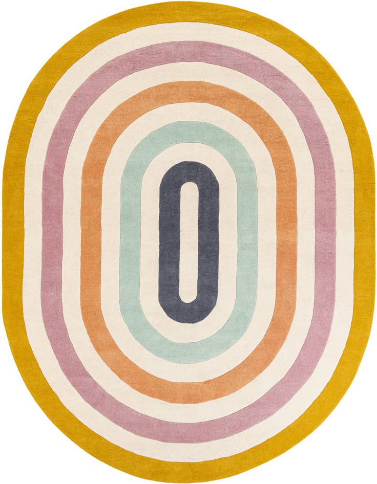 Detail image of 7' 10 x 10' Hand Tufted Wool Oval Rug