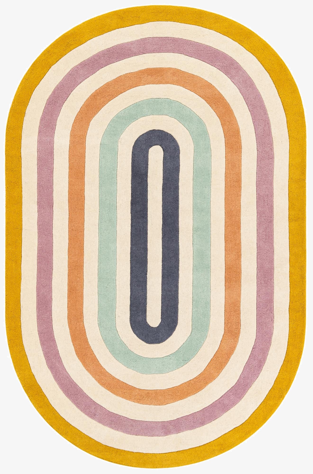 5' 1 x 8' Hand Tufted Wool Oval Rug