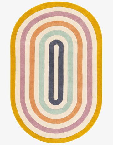 5' 1 x 8' Hand Tufted Wool Oval Rug