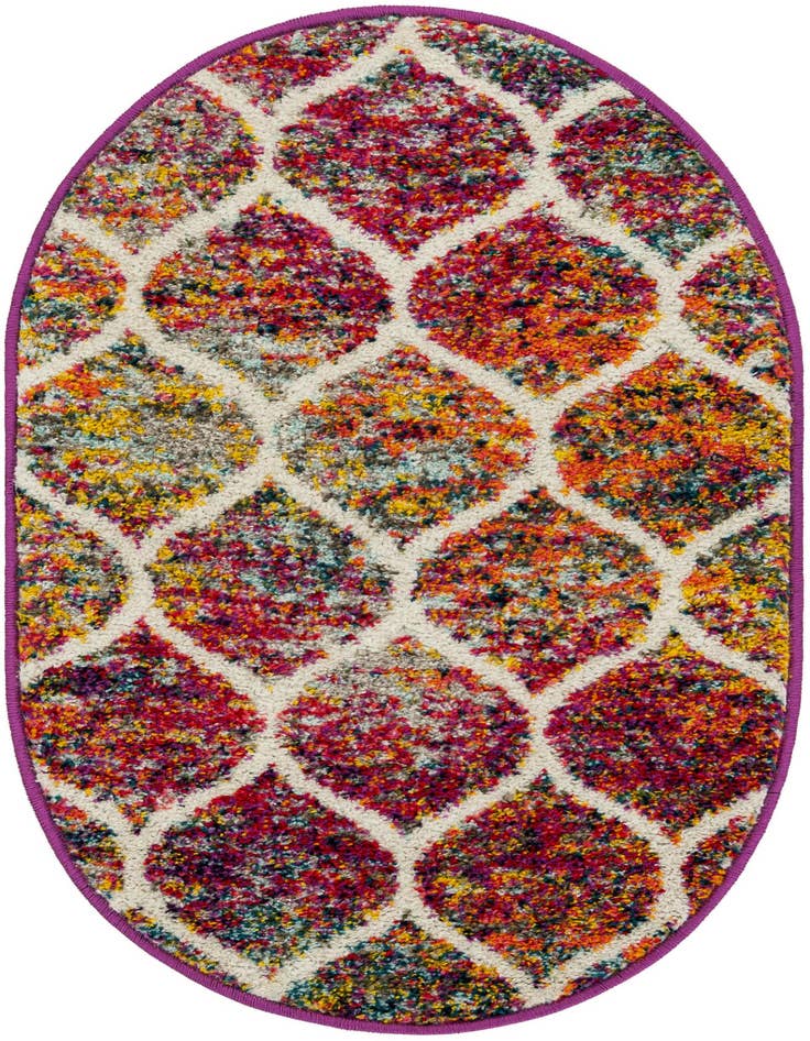 Detail image of 2' x 3' Lattice Frieze Oval Rug