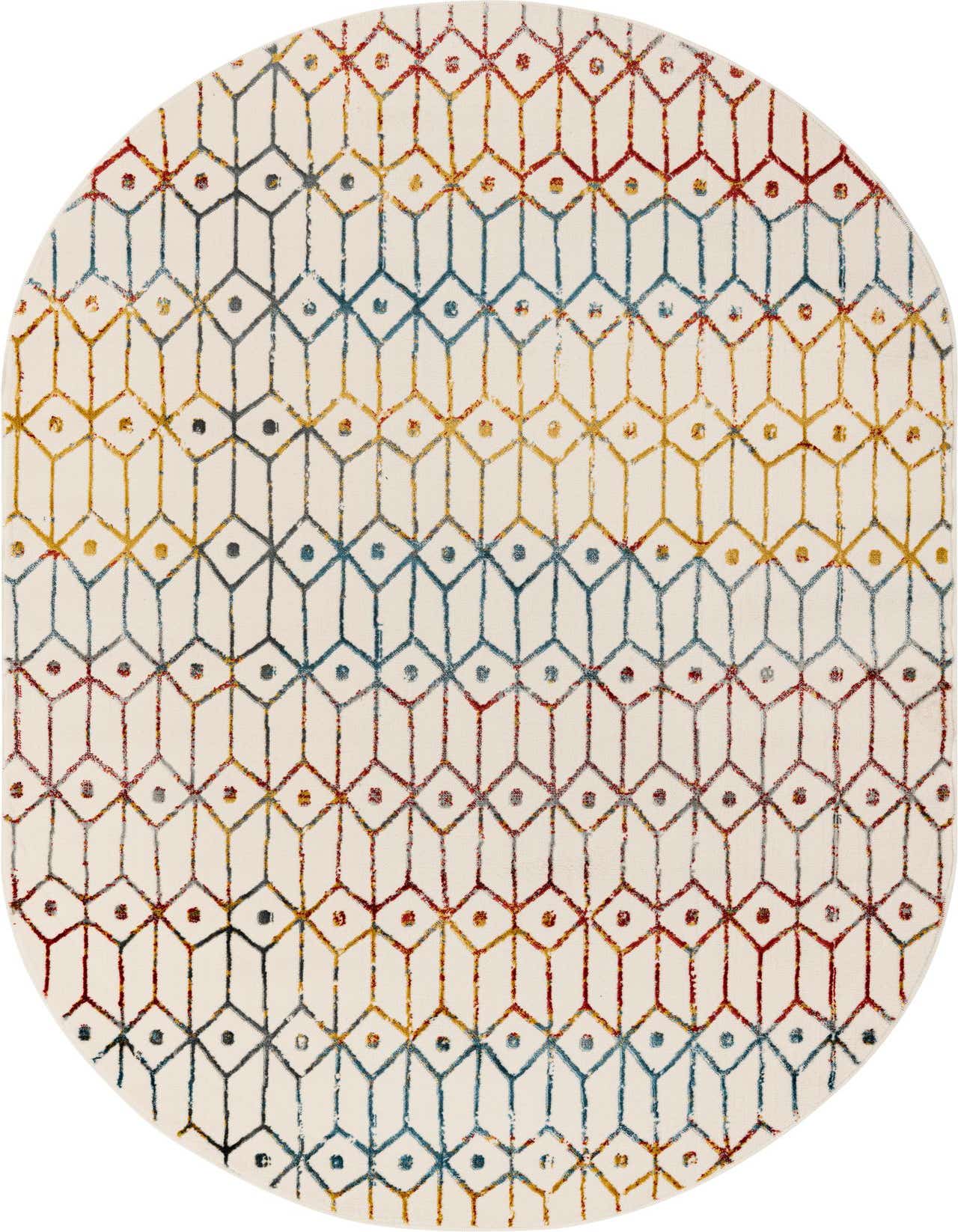 Primary image 5' 3 x 8' Lattice Trellis Oval Rug