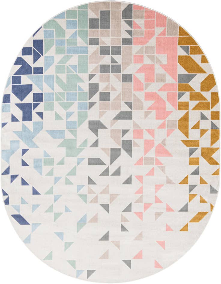 Detail image of 8' x 10' Lotus Oval Rug