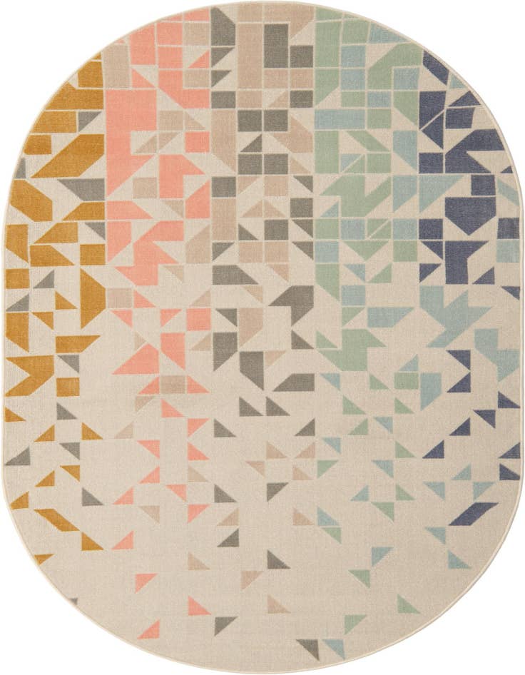 Detail image of 5' x 8' Lotus Oval Rug