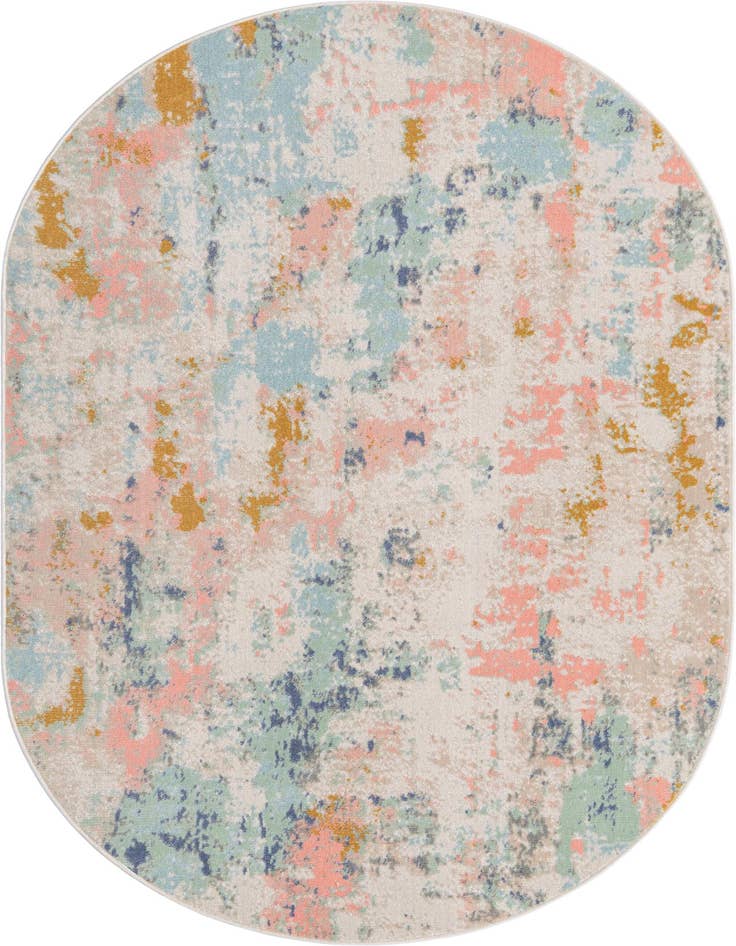 Detail image of 5' x 8' Lotus Oval Rug