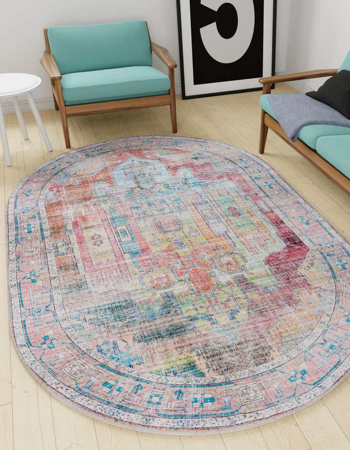 4' x 6' Washable Maahru Oval Rug