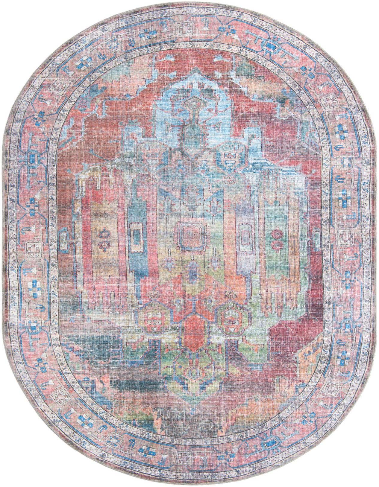 5' 3 x 8' Washable Maahru Oval Rug