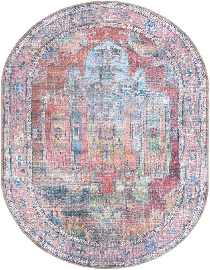 Detail image of 5' 3 x 8' Washable Maahru Oval Rug