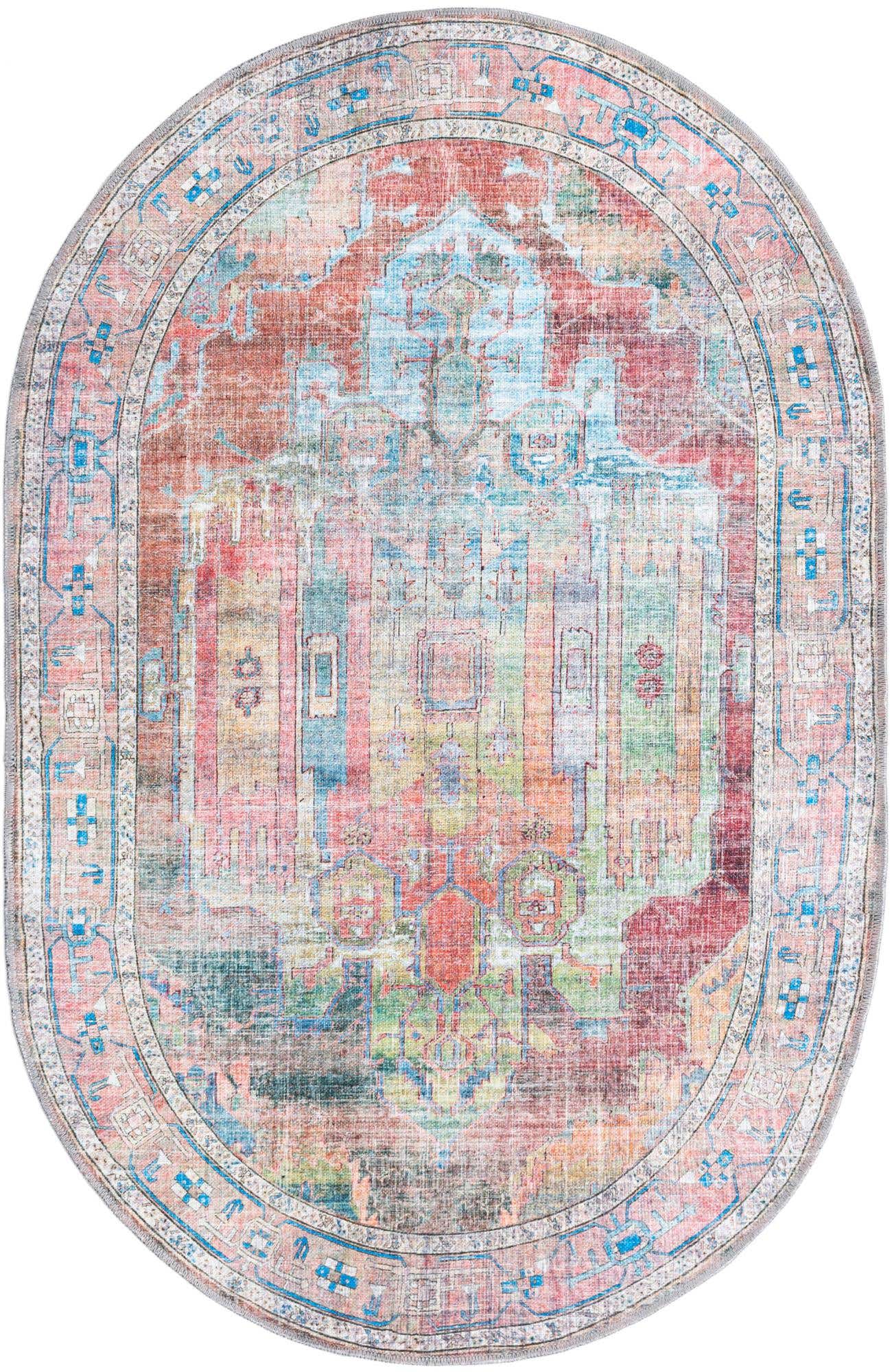 4' x 6' Washable Maahru Oval Rug