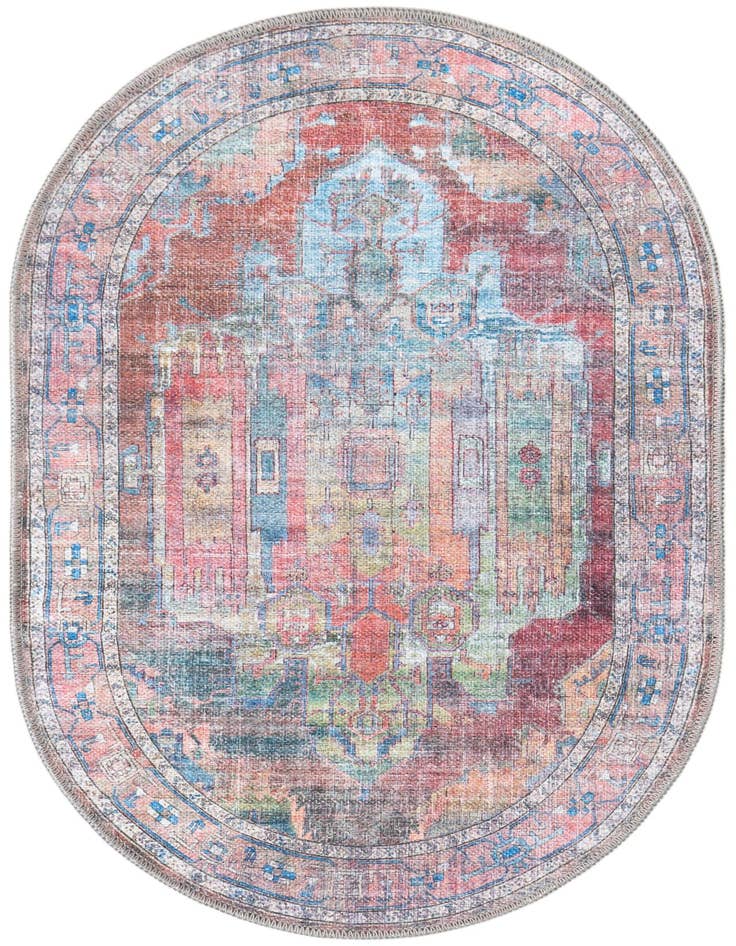 Detail image of 2' x 3' Washable Maahru Oval Rug
