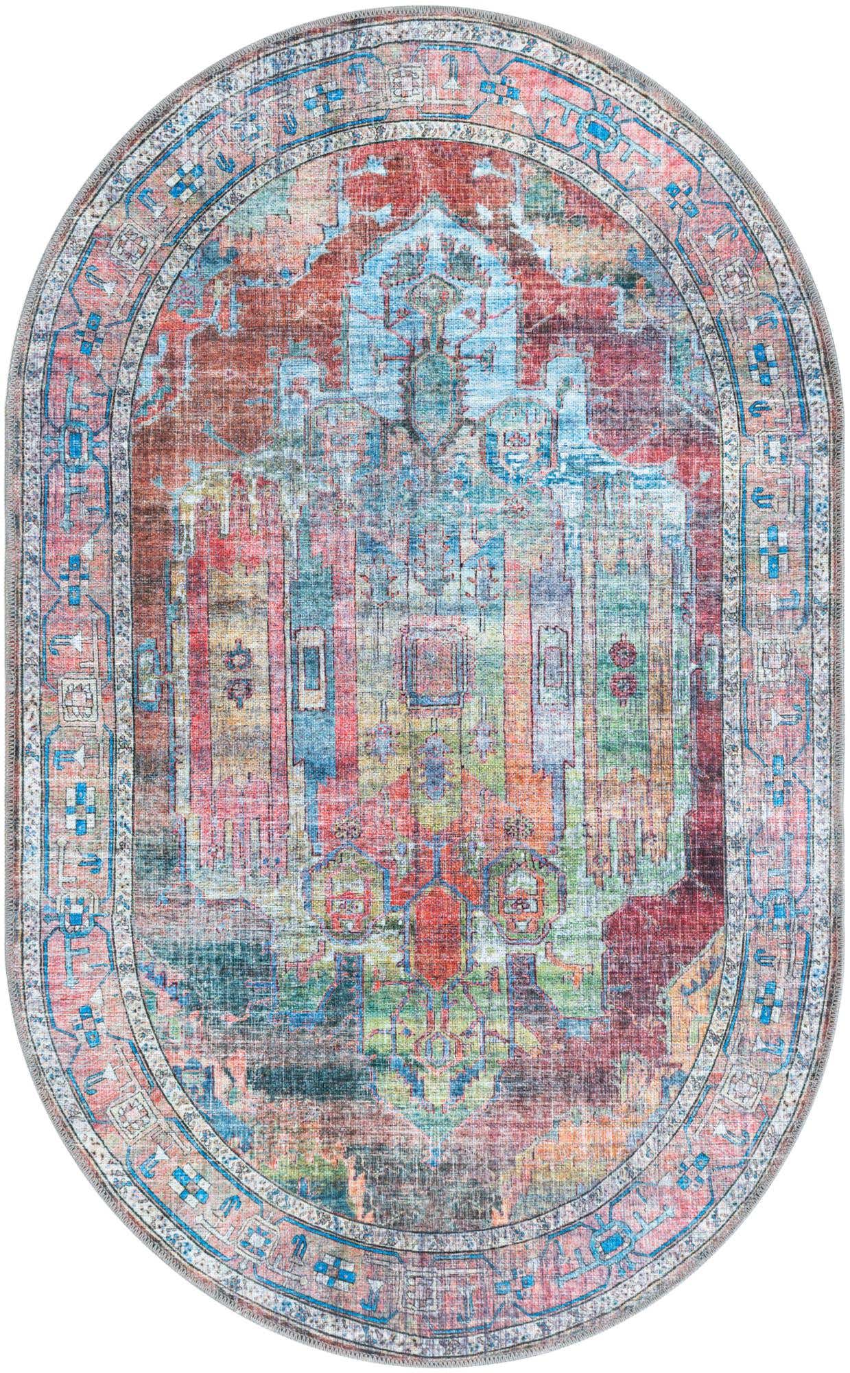 3' 3 x 5' 3 Washable Maahru Oval Rug