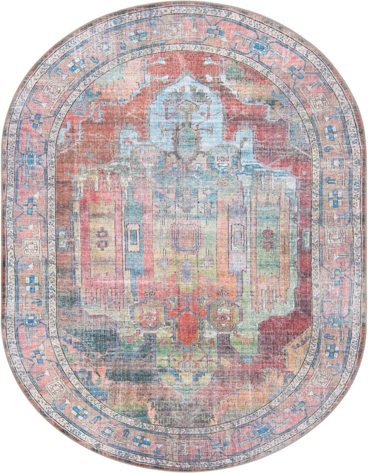 Detail image of 6' x 9' Washable Maahru Oval Rug